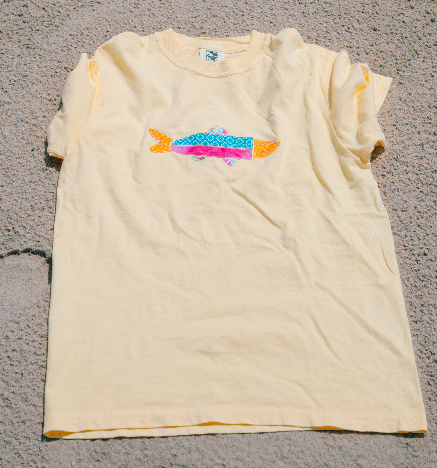 Gone Fishing Patchwork Tee