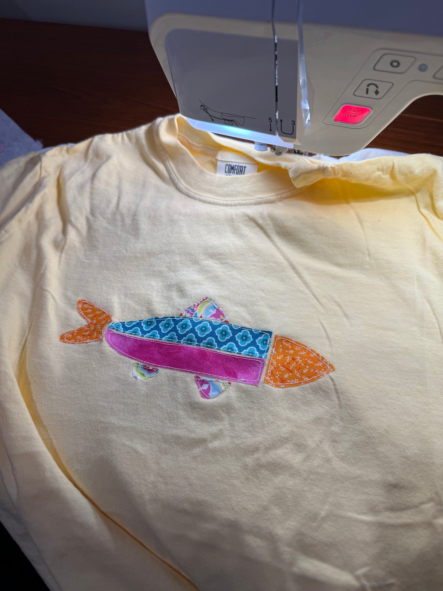 Gone Fishing Patchwork Tee