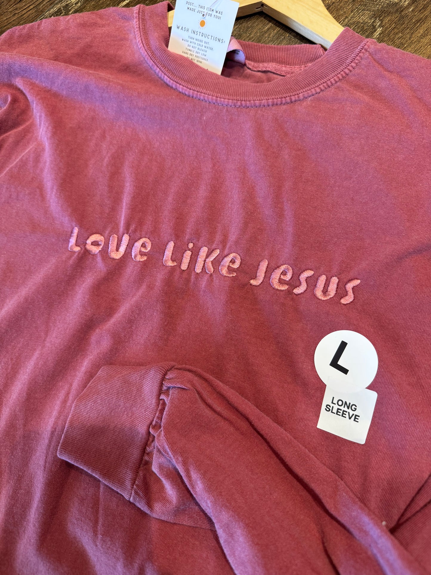 Love Like Jesus Embroidered Long Sleeve