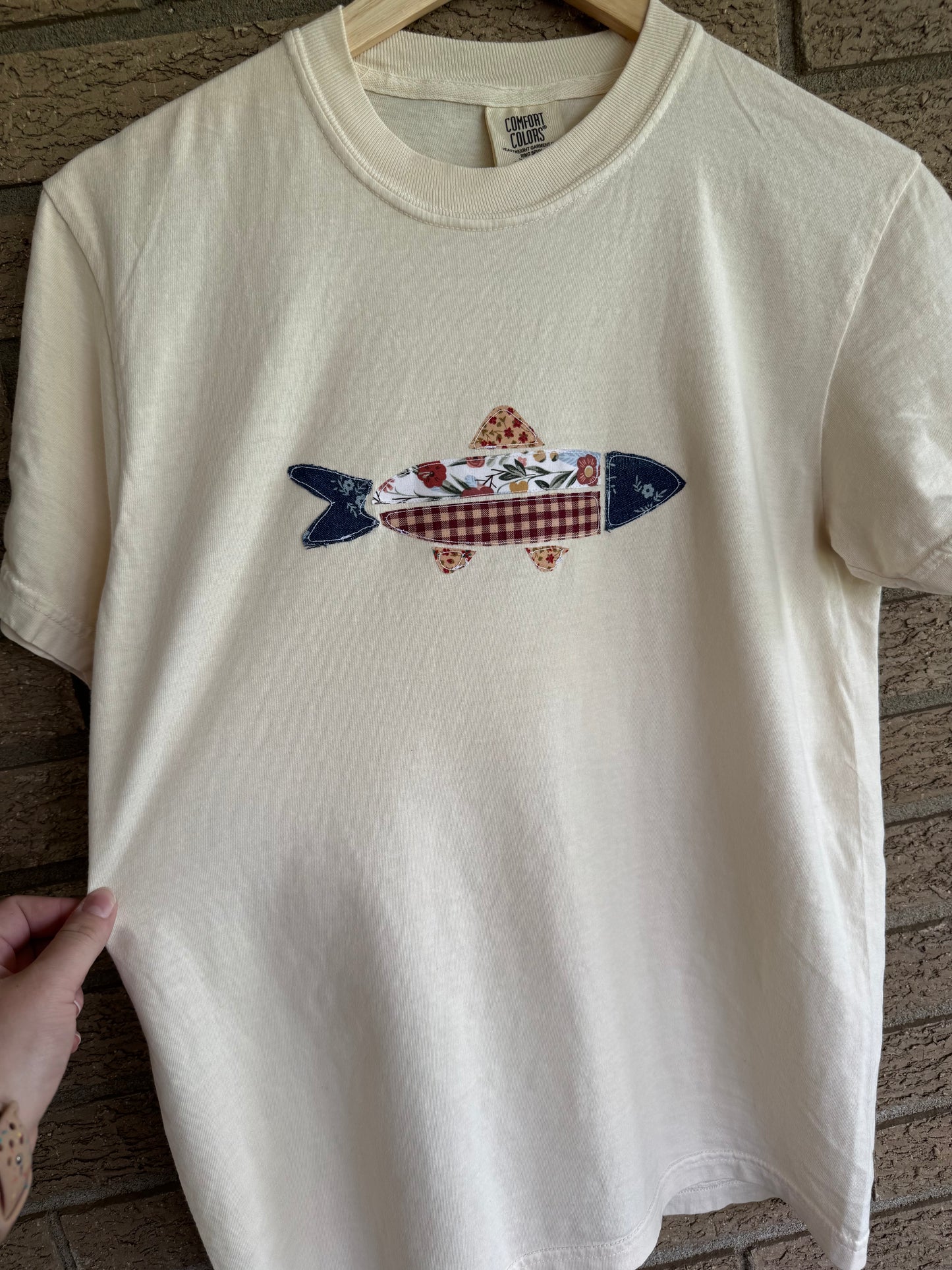 Gone Fishing Patchwork Tee