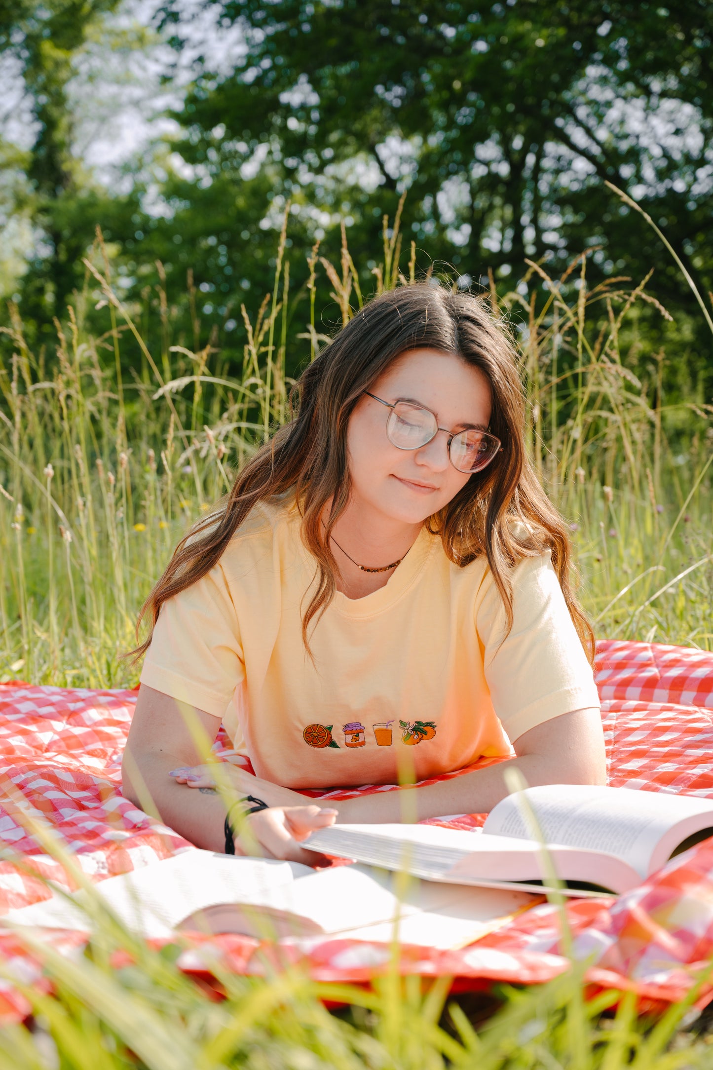 Orange Dreams Embroidered Tee