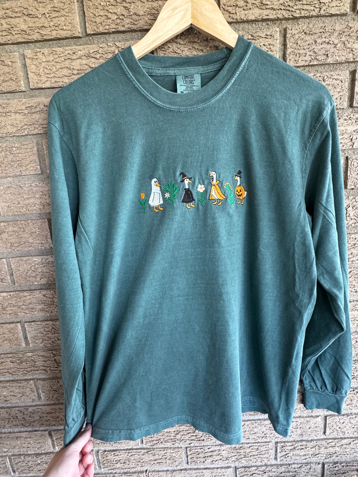 Halloween Goose Embroidered Long Sleeve