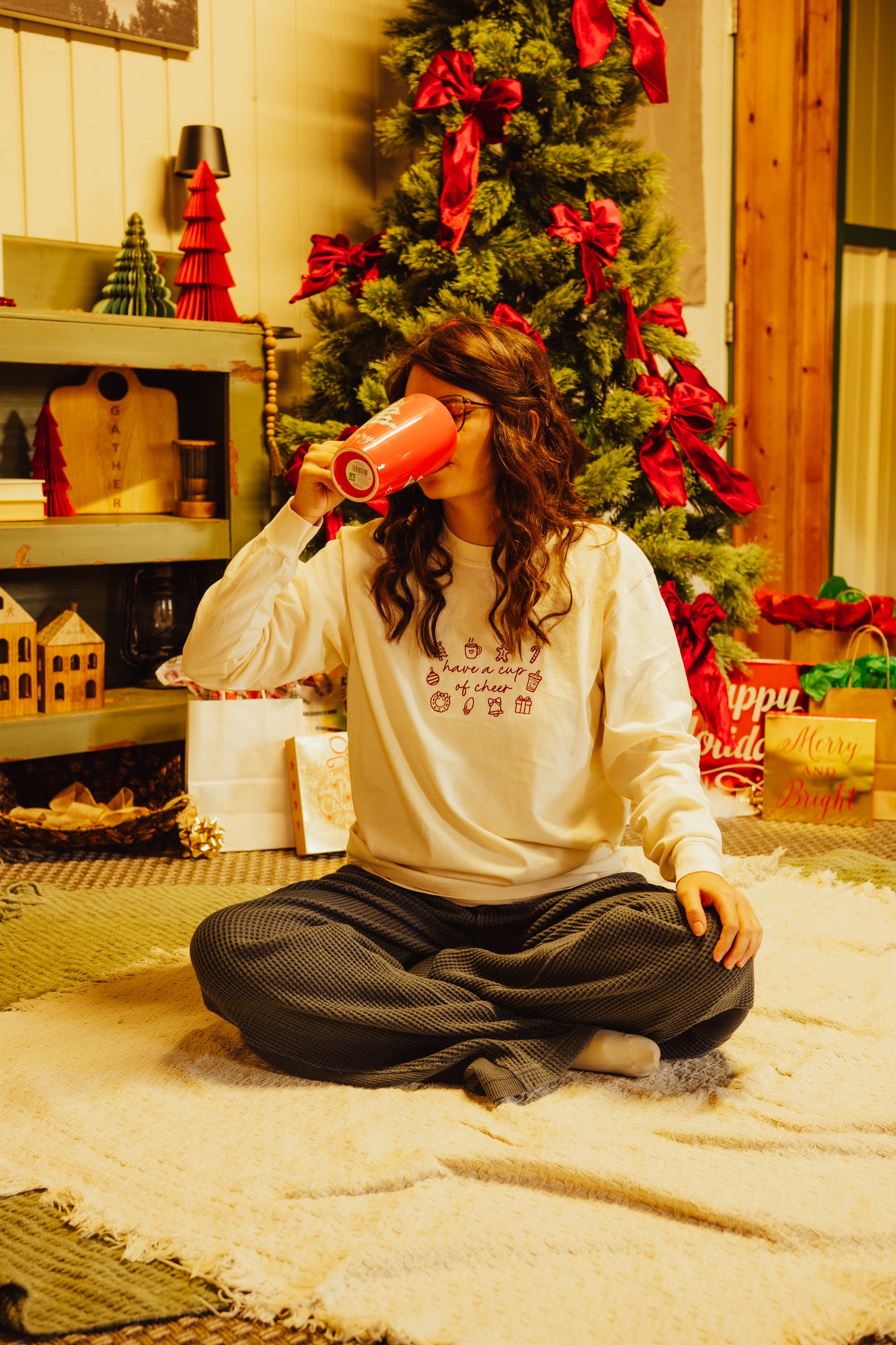 Cup of Cheer Embroidered Long Sleeve