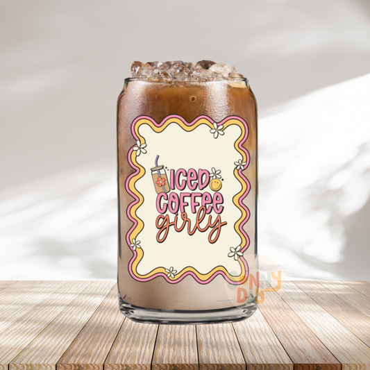 Iced Coffee Girly Glass Tumbler