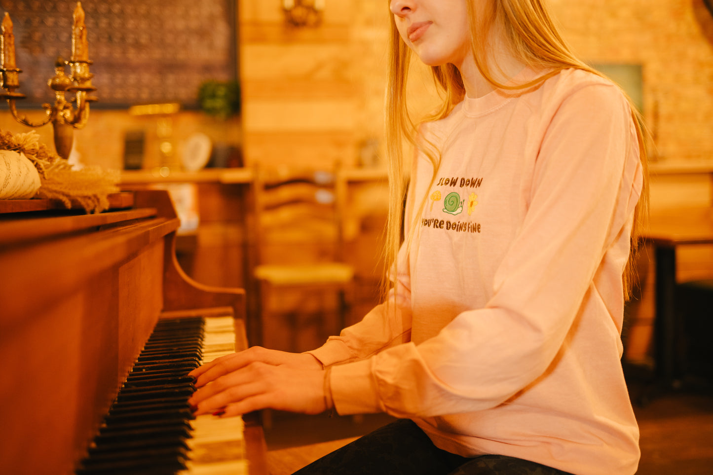 Slow Down Embroidered Long Sleeve