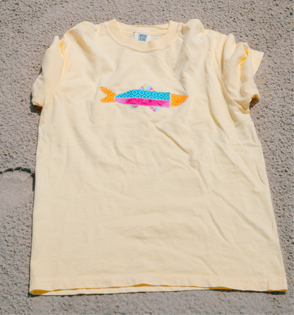 Gone Fishing Patchwork Tee