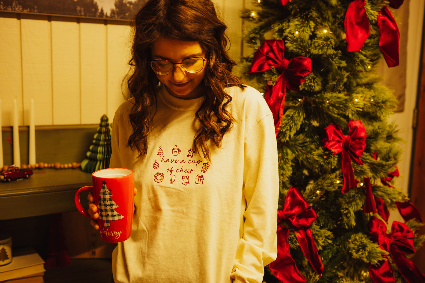 Cup of Cheer Embroidered Long Sleeve