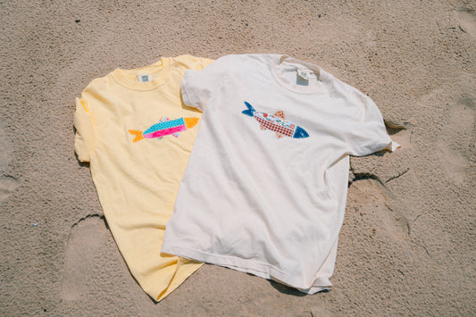 Gone Fishing Patchwork Tee