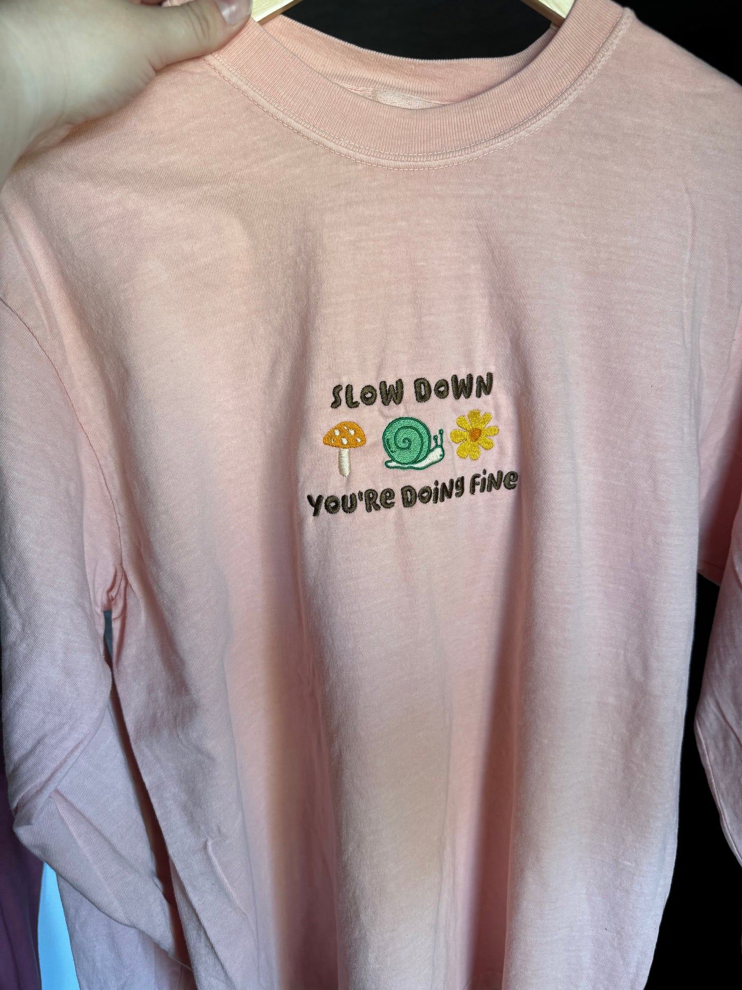 Slow Down Embroidered Long Sleeve