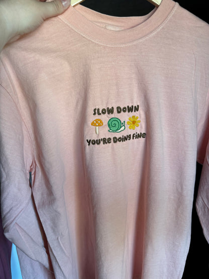 Slow Down Embroidered Long Sleeve