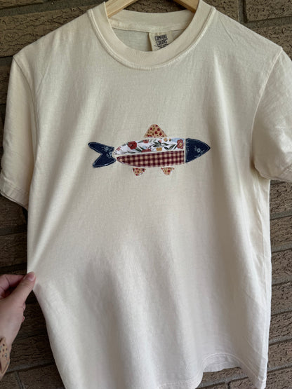 Gone Fishing Patchwork Tee