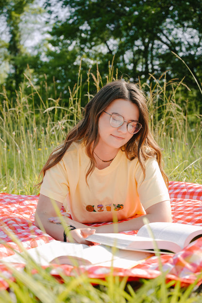 Orange Dreams Embroidered Tee