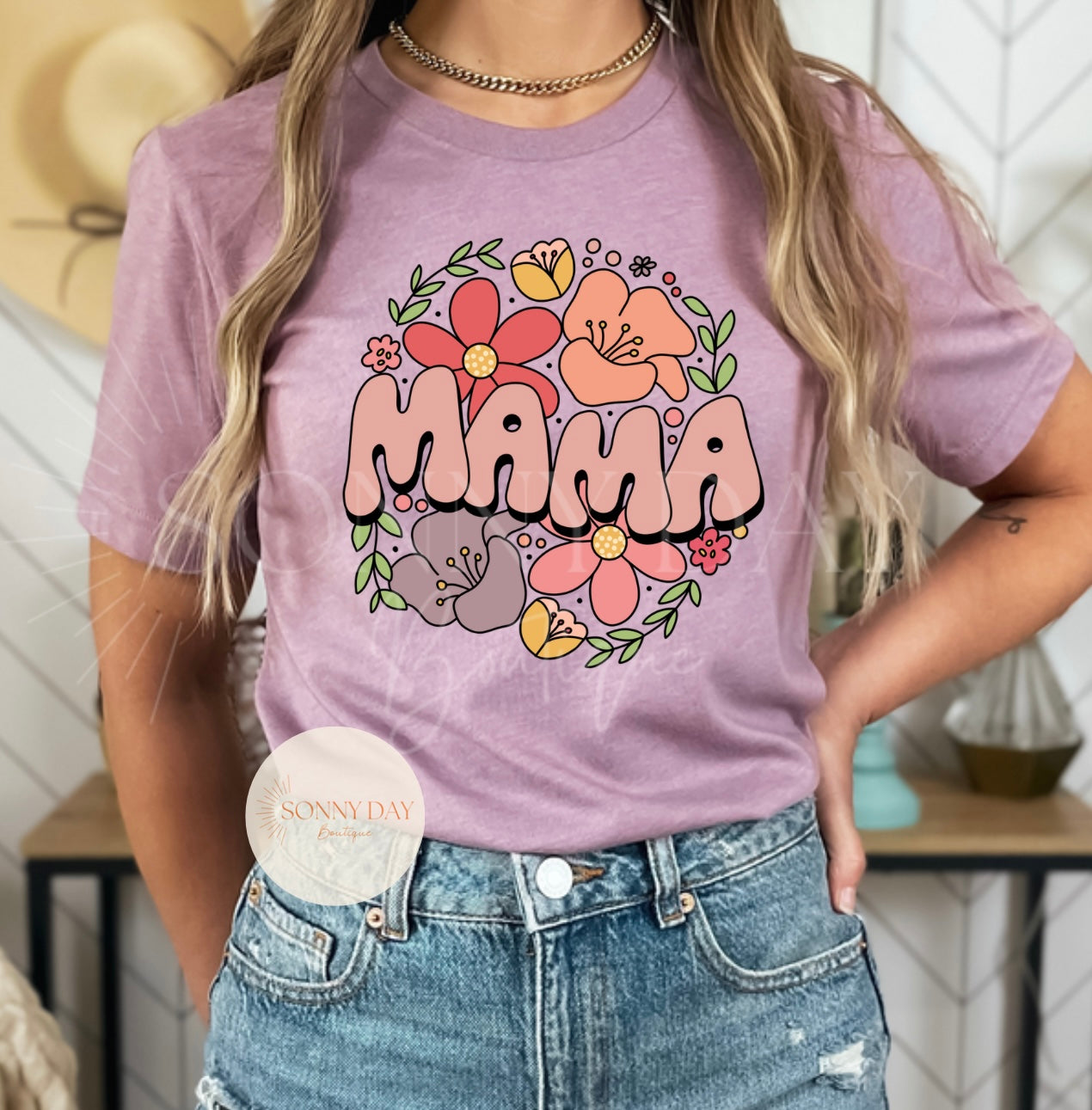 Mama Spring Flower Tee